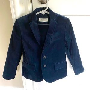 Navy blue Velvet boys suit